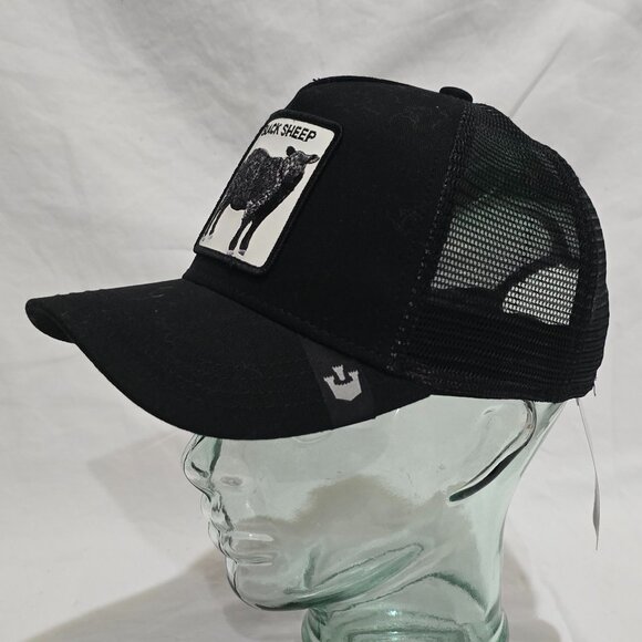 NWT - Goorin Bros. The Farm - Black Sheep - Mesh Snap Back Trucker Hat - Picture 2 of 9